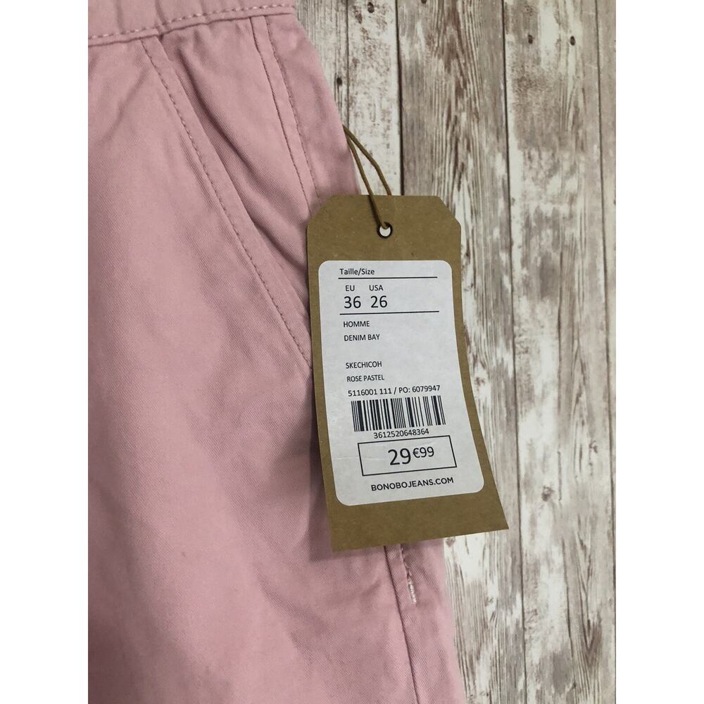 Bonobo Shorts Womens 2 Pink Flat Front Chino Pockets W:26 N35 - Picture 4 of 6